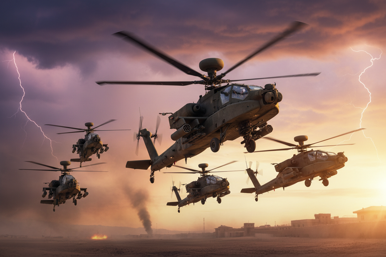 make these photos came to life with real apache helicopters